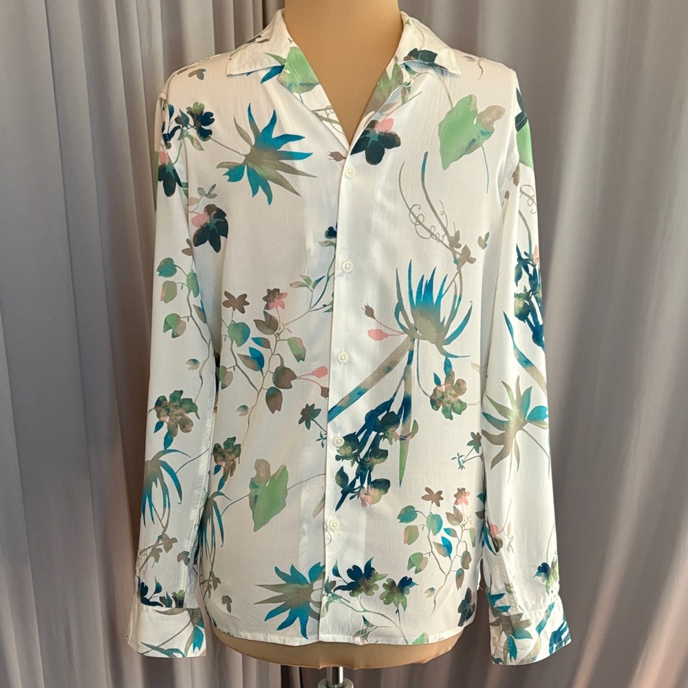 INC Men's Lightweight Floral Print Button Down Shirt